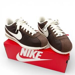 Women's Nike Cortez Textile TXT Sneakers in Baroque Brown Sail Khaki Size 9.5